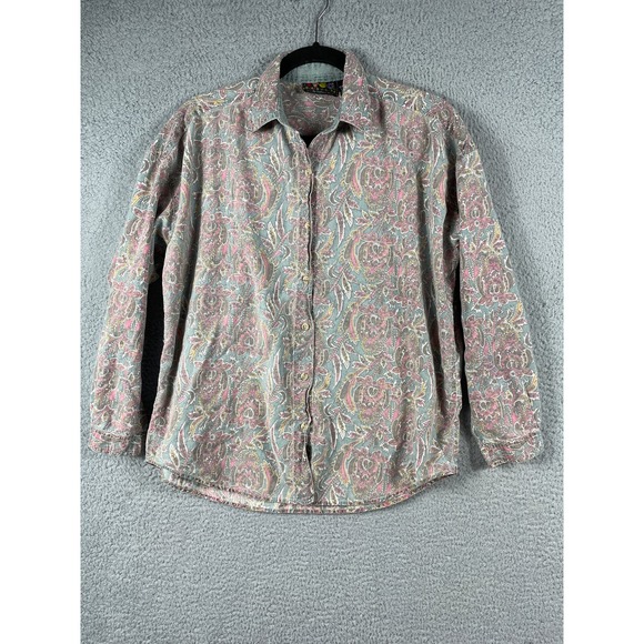 YFSC Basics Southern Classics Faded Paisley Long Sleeve Shirt Size S - Picture 1 of 7